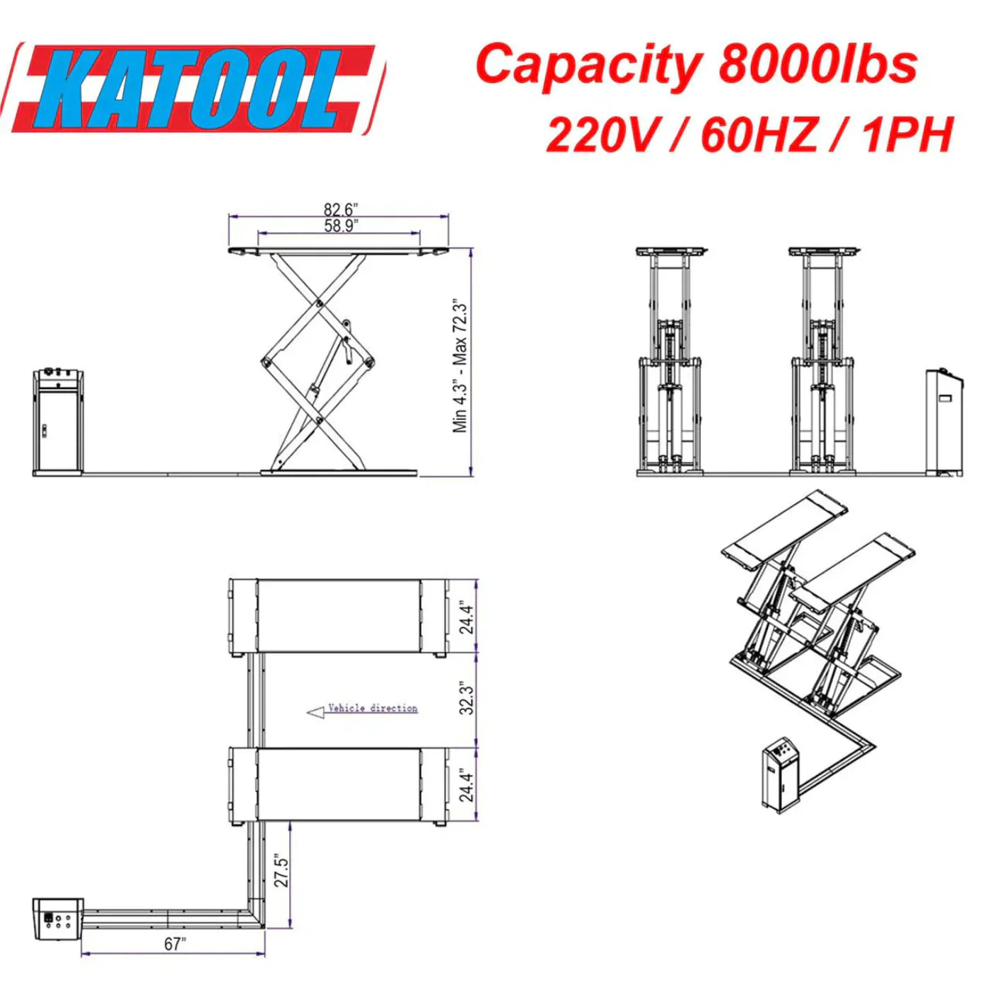 Katool Full Rise Scissor Lift - KT-X95