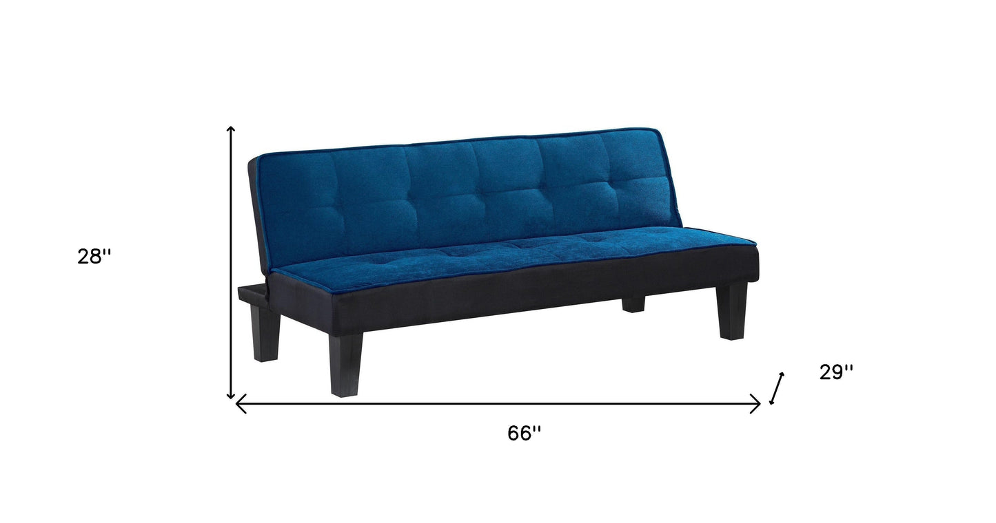 Modway Furniture 66" Chic Blue Fabric Sofa with Sleek Black Legs - Modern Armless Design for Stylish Living Spaces - 285669-HOMEROOTS