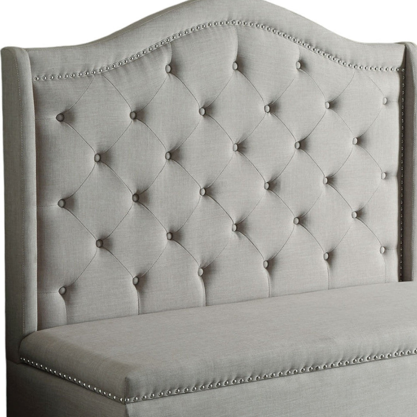 Modway Furniture 54" Beige Fabric Settee with Elegant Chocolate Legs - Versatile Sofa for Chic Home Decor Style - 285685-HOMEROOTS
