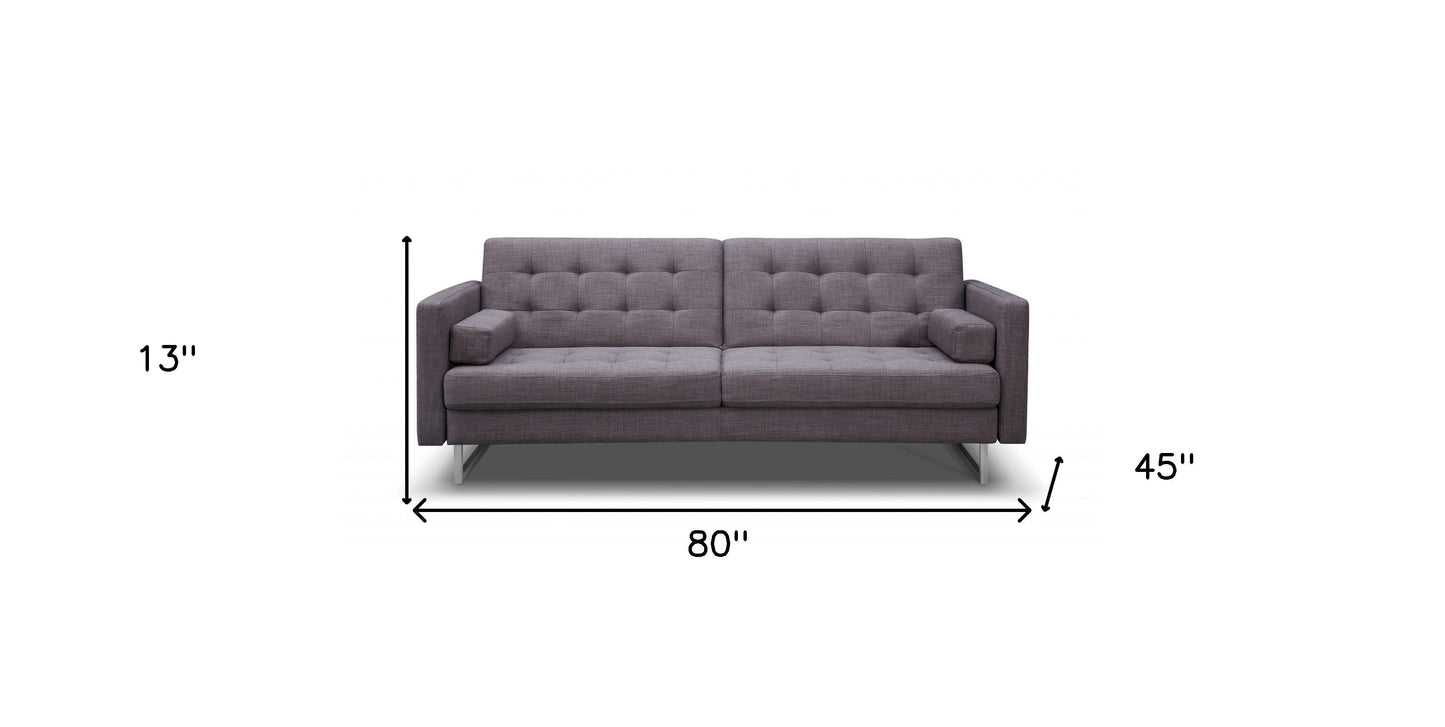 Modway Furniture 80" Gray Fabric Sofa with Sleek Silver Legs - Stylish Comfort for Your Modern Living Space! - 372115-HOMEROOTS