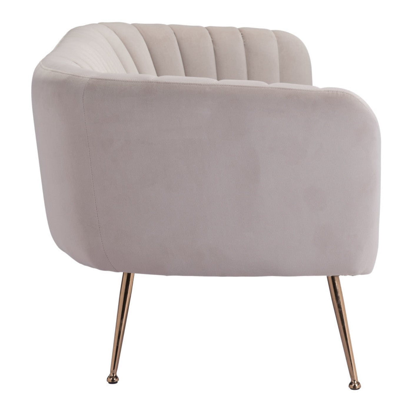 Modway Furniture 70" Beige Velvet Sofa with Stylish Gold Legs - Elegant Comfort for Modern Living Rooms and Decor - 385936-HOMEROOTS