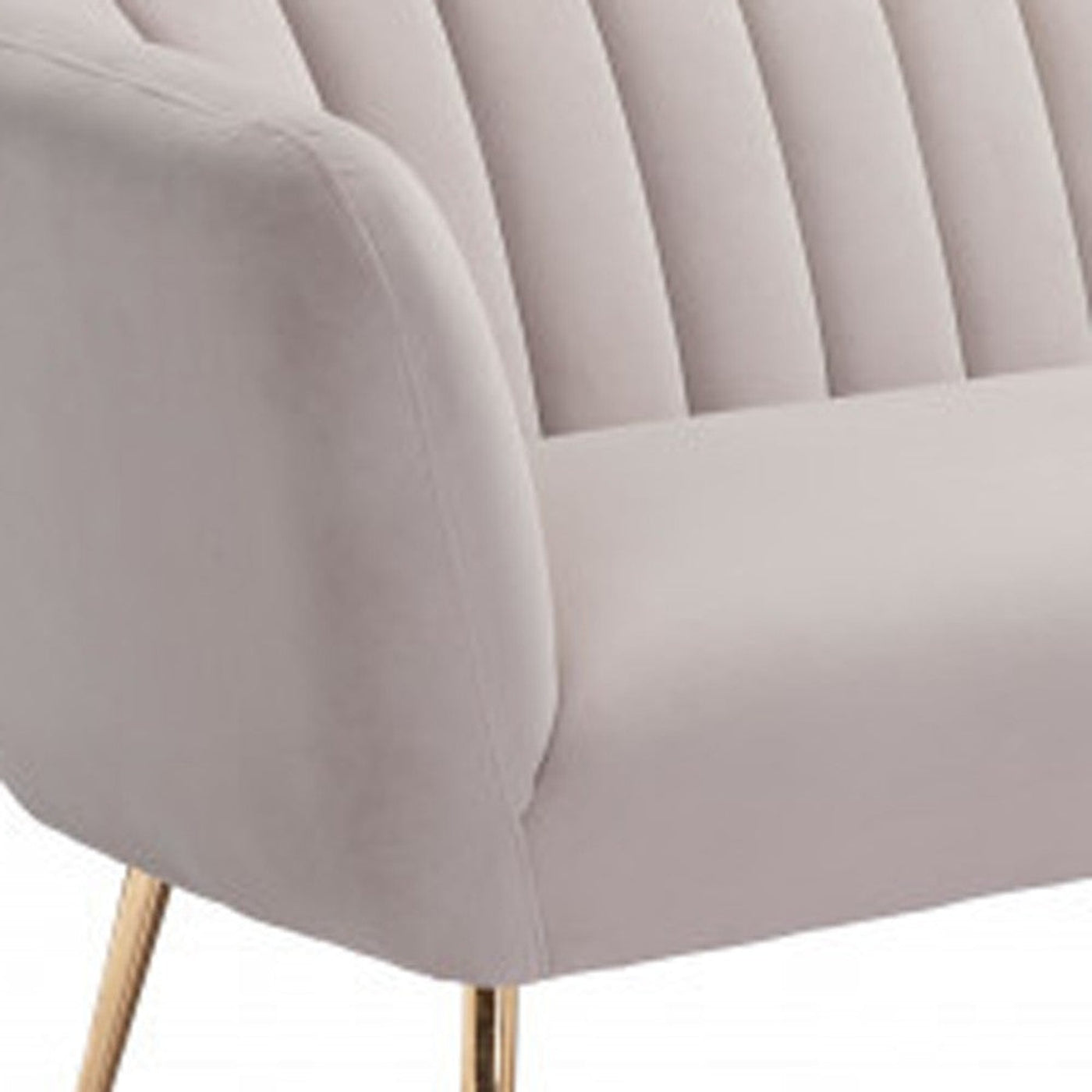 Modway Furniture 70" Beige Velvet Sofa with Stylish Gold Legs - Elegant Comfort for Modern Living Rooms and Decor - 385936-HOMEROOTS