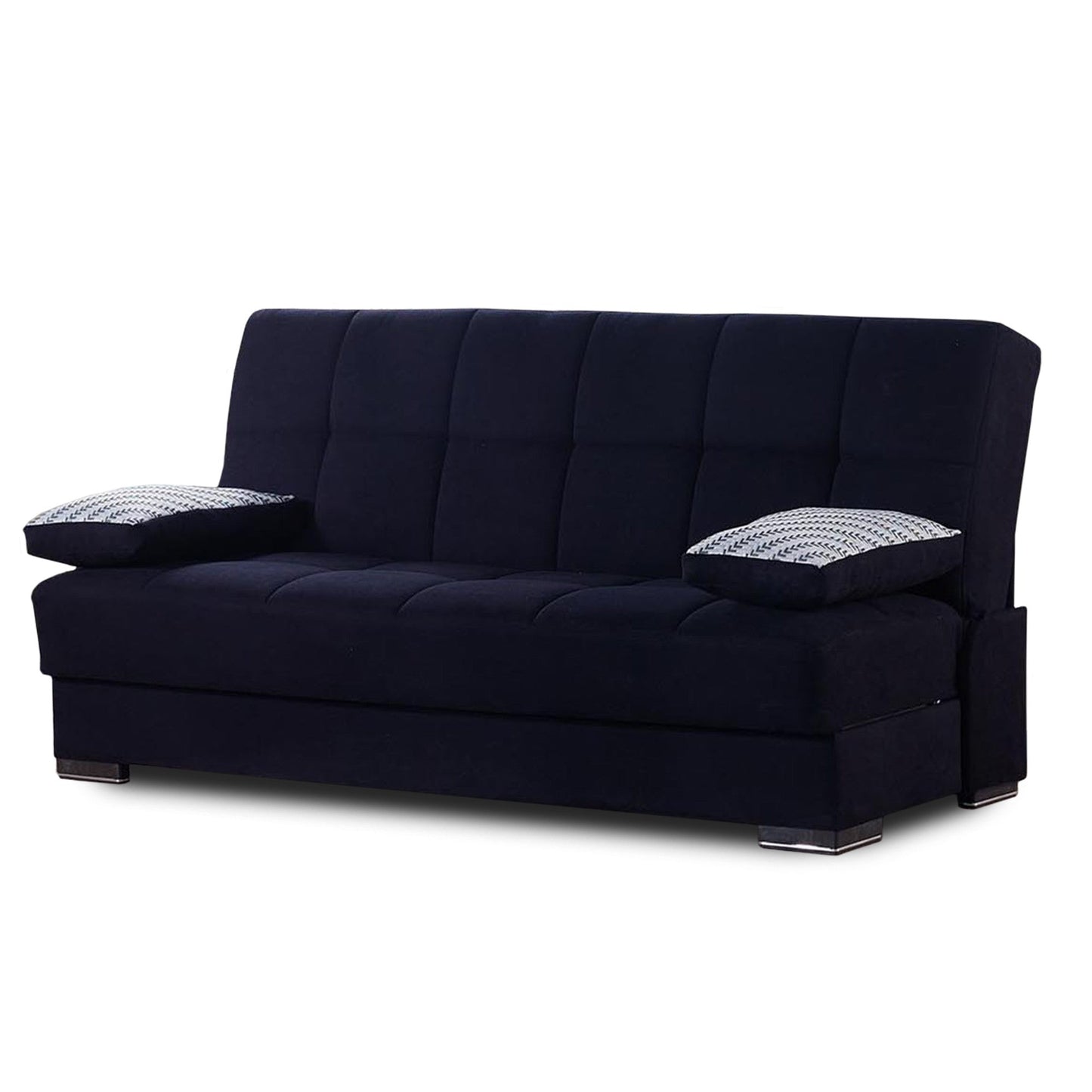 Modway Furniture 75" Chenille Sleeper Sofa with Armless Design, Toss Pillows & Stylish Brown Legs for Modern Living - 518146-HOMEROOTS