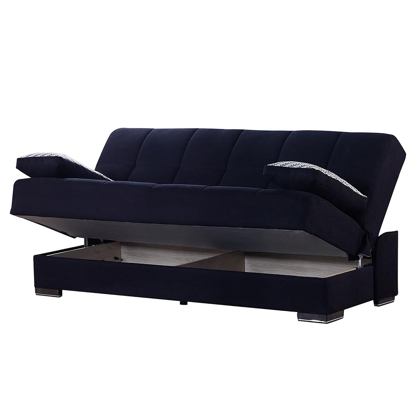 Modway Furniture 75" Chenille Sleeper Sofa with Armless Design, Toss Pillows & Stylish Brown Legs for Modern Living - 518146-HOMEROOTS