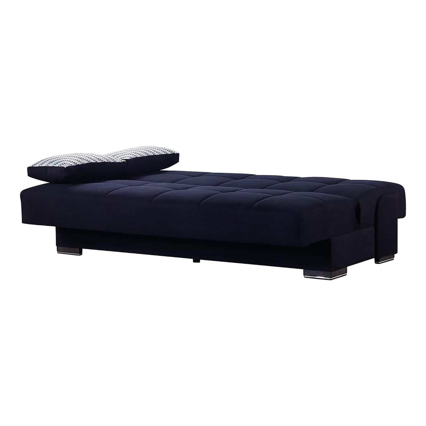 Modway Furniture 75" Chenille Sleeper Sofa with Armless Design, Toss Pillows & Stylish Brown Legs for Modern Living - 518146-HOMEROOTS