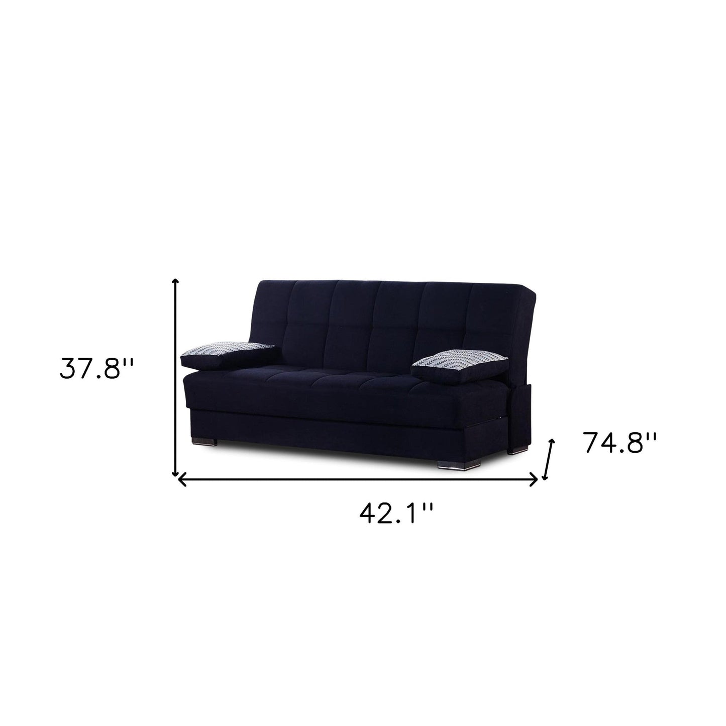Modway Furniture 75" Chenille Sleeper Sofa with Armless Design, Toss Pillows & Stylish Brown Legs for Modern Living - 518146-HOMEROOTS