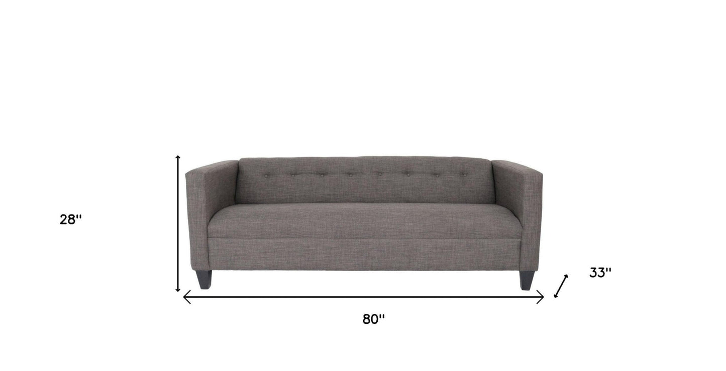 Modway Furniture 80" Charcoal Polyester Sofa with Sleek Black Legs - Luxurious Comfort & Contemporary Design Upgrade - 530467-HOMEROOTS