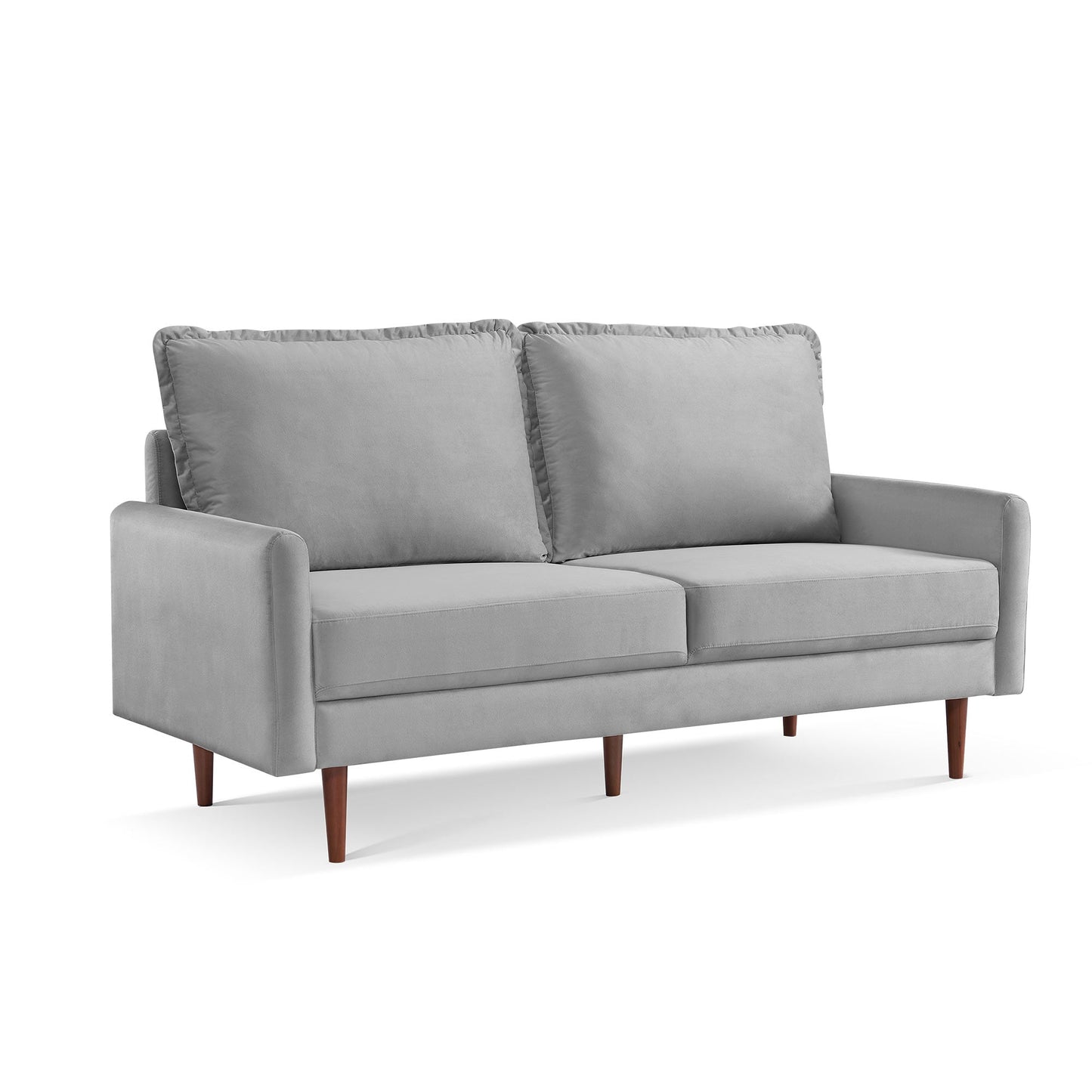 Modway Furniture 69" Gray Velvet Sofa with Dark Brown Legs - Luxurious Comfort & Contemporary Design for Your Space - 543723-HOMEROOTS