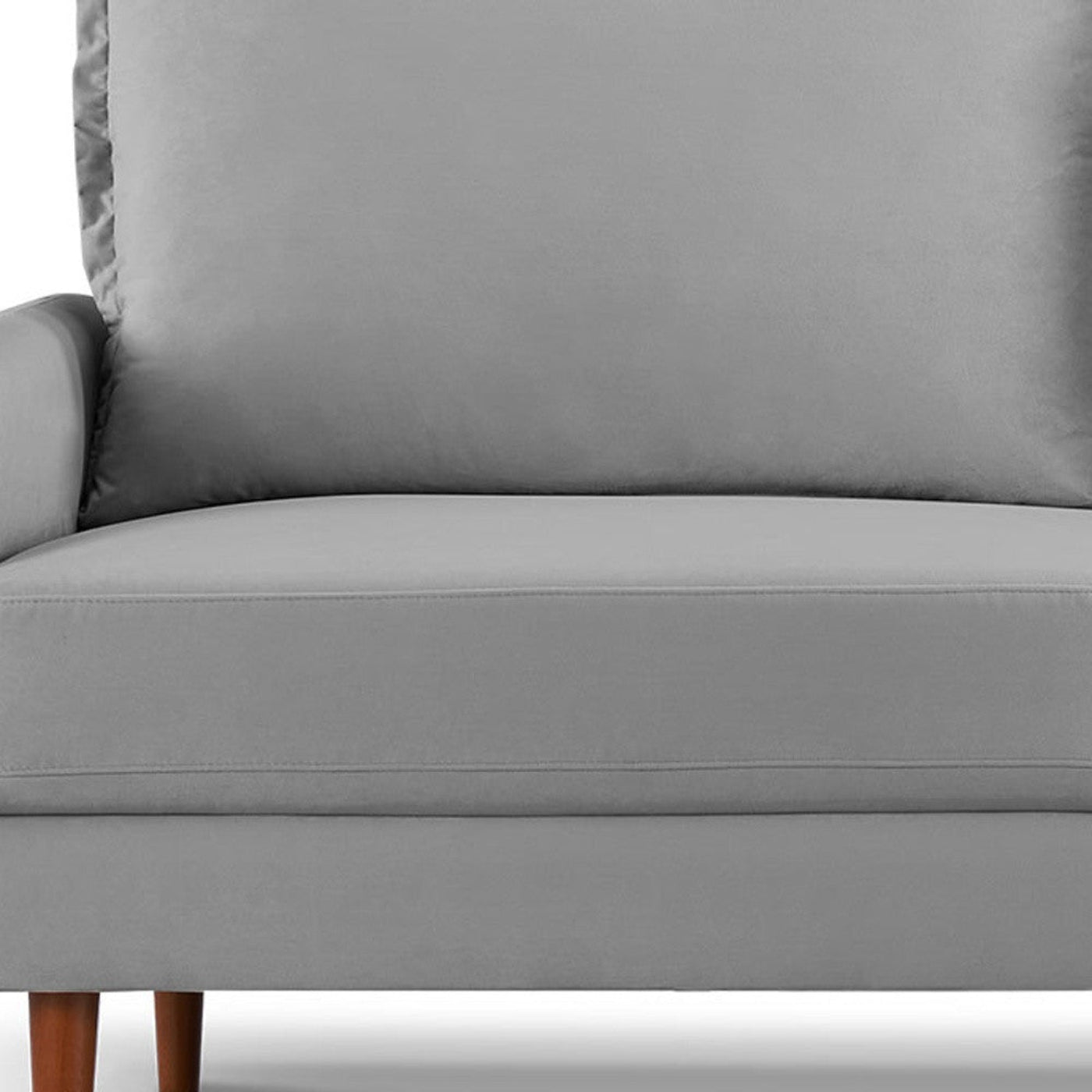 Modway Furniture 69" Gray Velvet Sofa with Dark Brown Legs - Luxurious Comfort & Contemporary Design for Your Space - 543723-HOMEROOTS