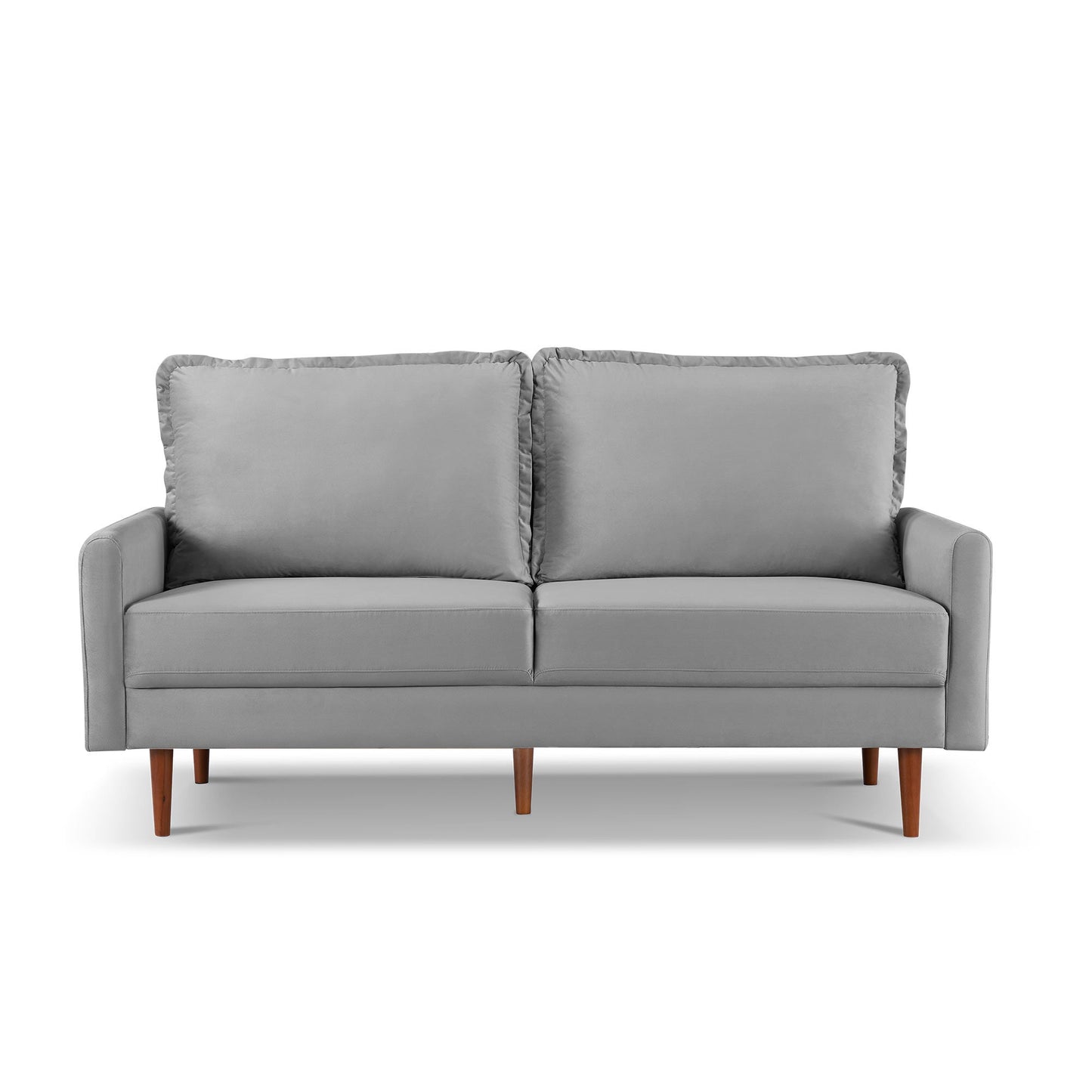 Modway Furniture 69" Gray Velvet Sofa with Dark Brown Legs - Luxurious Comfort & Contemporary Design for Your Space - 543723-HOMEROOTS