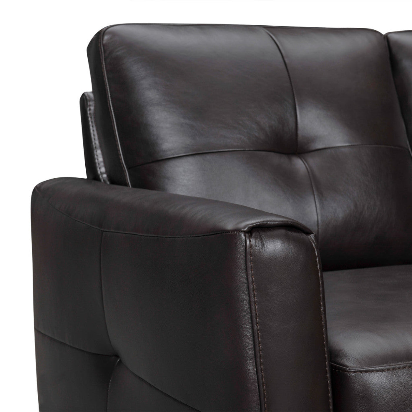 Modway Furniture 82" Black Leather Sofa with Brown Legs - Luxurious Comfort & Elegant Design for Stylish Living Spaces - 546416-HOMEROOTS