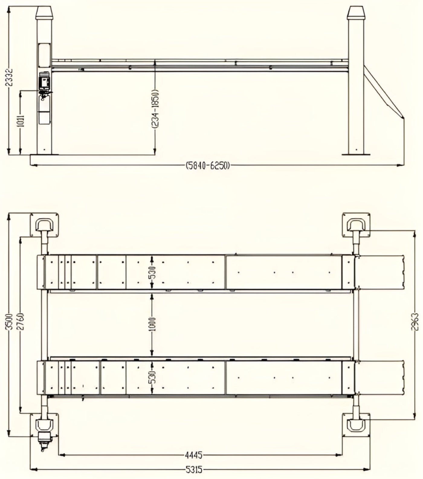Katool KT-4H150 Heavy Duty 4-Post Alignment Lift 15,000lbs (Rolling Jack Included) - KT-4H150