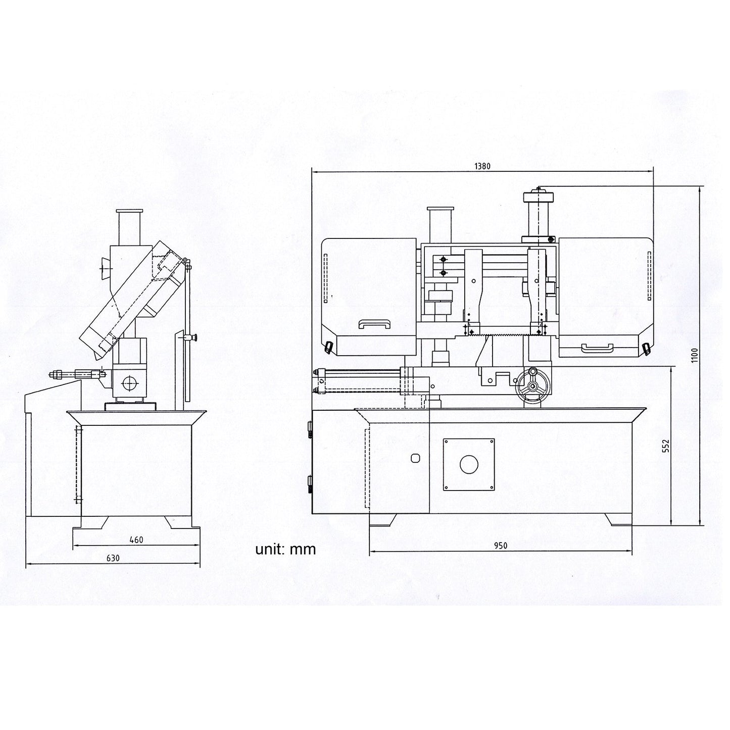 KaKa Industrial TGK-08 Double Column Band Saw, 7.87”x7.87” Capacity, Vertical Lifting, Metal Bandsaw with Light, 230V-60HZ-3PH - 271201V230