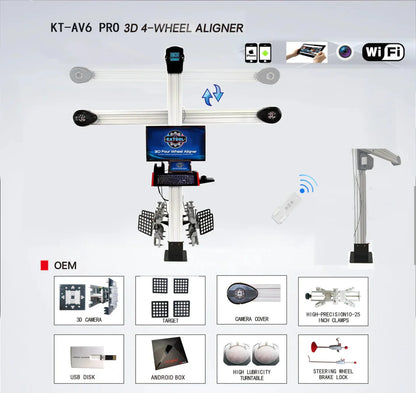 Katool Wheel Alignment Machine Works on 2 Post & Scissor Lift - KT-AV6