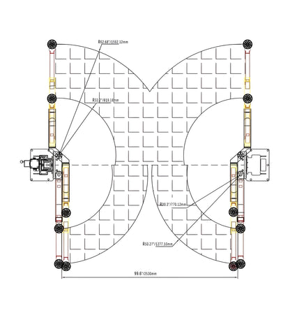 Katool | Two Post Asymmetrical Vehicle Lift 11,000lbs Single Point Lock Release - KT-AS110D-1