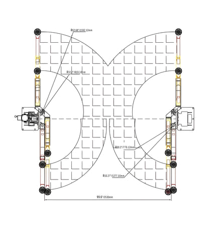 Katool | Two Post Asymmetrical Vehicle Lift 11,000lbs Single Point Lock Release - KT-AS110D-1