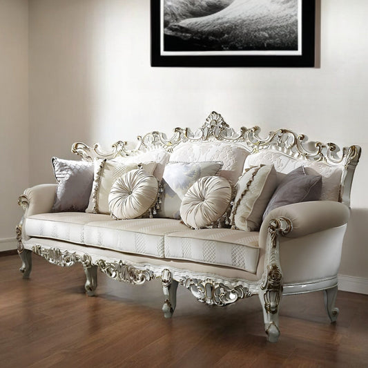 Modway Furniture 36" Elegant Pearl Polyester Blend Floral Sofa with Cozy Toss Pillows - Stylish & Durable Seating - 348234-HOMEROOTS