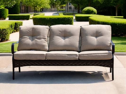 Modway Furniture 69" Beige Polyester Blend Settee with Elegant Black Legs - Stylish, Comfy, and Versatile Seating! - 374050-HOMEROOTS