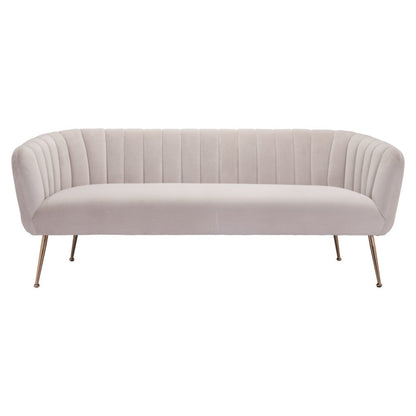 Modway Furniture 70" Beige Velvet Sofa with Stylish Gold Legs - Elegant Comfort for Modern Living Rooms and Decor - 385936-HOMEROOTS
