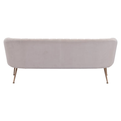Modway Furniture 70" Beige Velvet Sofa with Stylish Gold Legs - Elegant Comfort for Modern Living Rooms and Decor - 385936-HOMEROOTS