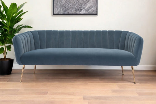 Modway Furniture 70" Gray Velvet Sofa with Luxurious Gold Legs – Stylish, Comfortable, and Perfect for Any Space! - 385937-HOMEROOTS