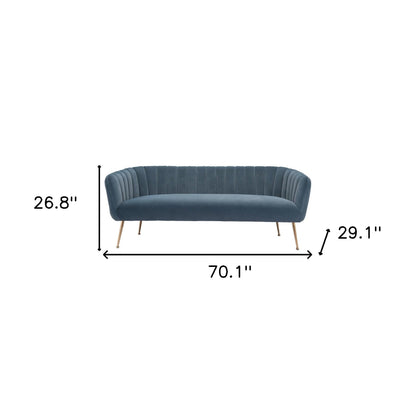 Modway Furniture 70" Gray Velvet Sofa with Luxurious Gold Legs – Stylish, Comfortable, and Perfect for Any Space! - 385937-HOMEROOTS