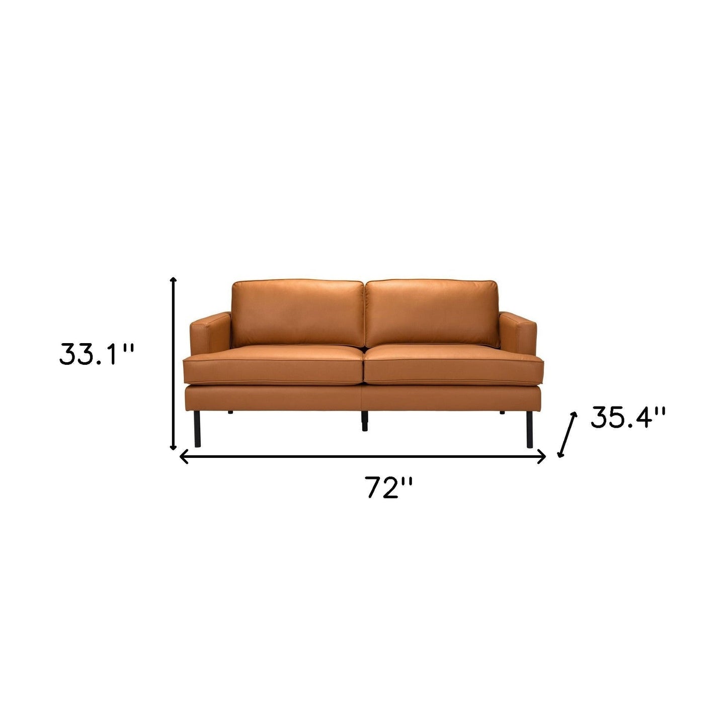 Modway Furniture 72" Brown Polyester Sofa with Chic Black Legs – Luxurious Design & Ultimate Comfort for Your Home - 396466-HOMEROOTS
