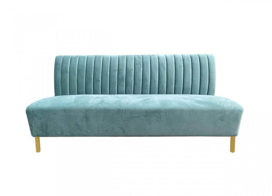 Modway Furniture 71" Light Gray Velvet Sofa with Gold Legs - Modern Armless Design, Soft Comfort, Stylish Accent Piece - 480924-HOMEROOTS