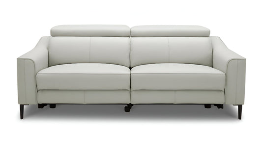 Modway Furniture 74" Gray Leather Reclining Sofa - Luxurious Comfort, Contemporary Style with Black Metal Legs - 488832-HOMEROOTS