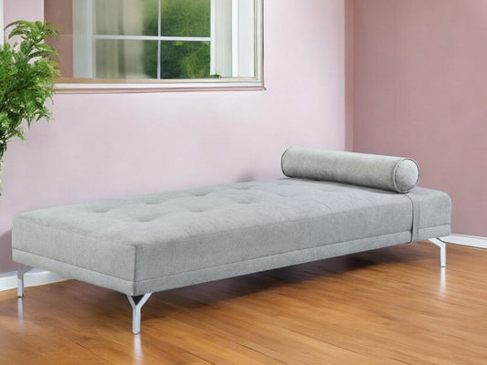 Modway Furniture 74" Gray Velvet Sofa with Toss Pillow & Black Legs – Contemporary Design for Stylish Living Rooms - 491043-HOMEROOTS