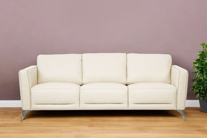 Modway Furniture 83" Cream Leather Sofa with Chic Black Legs – Luxurious Comfort & Elegant Design for Your Home! - 491286-HOMEROOTS