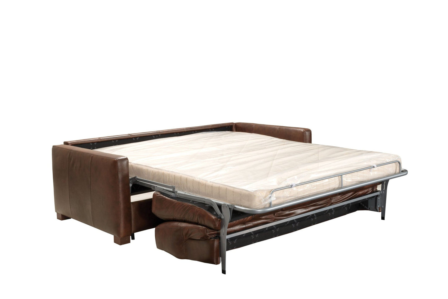 Modway Furniture 81" Brown Leather Sleeper Sofa - Luxurious Comfort, Modern Design with Black Legs & Tufted Detail - 491296-HOMEROOTS