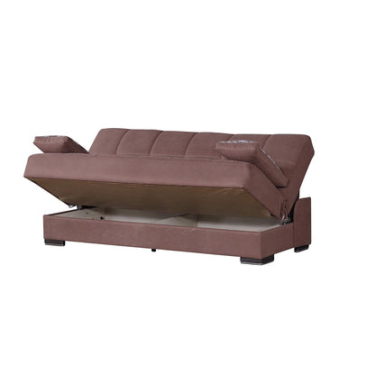 Modway Furniture 75" Brown Chenille Sleeper Sofa with Toss Pillows - Soft, Stylish, and Perfect for Modern Living Rooms - 518150-HOMEROOTS
