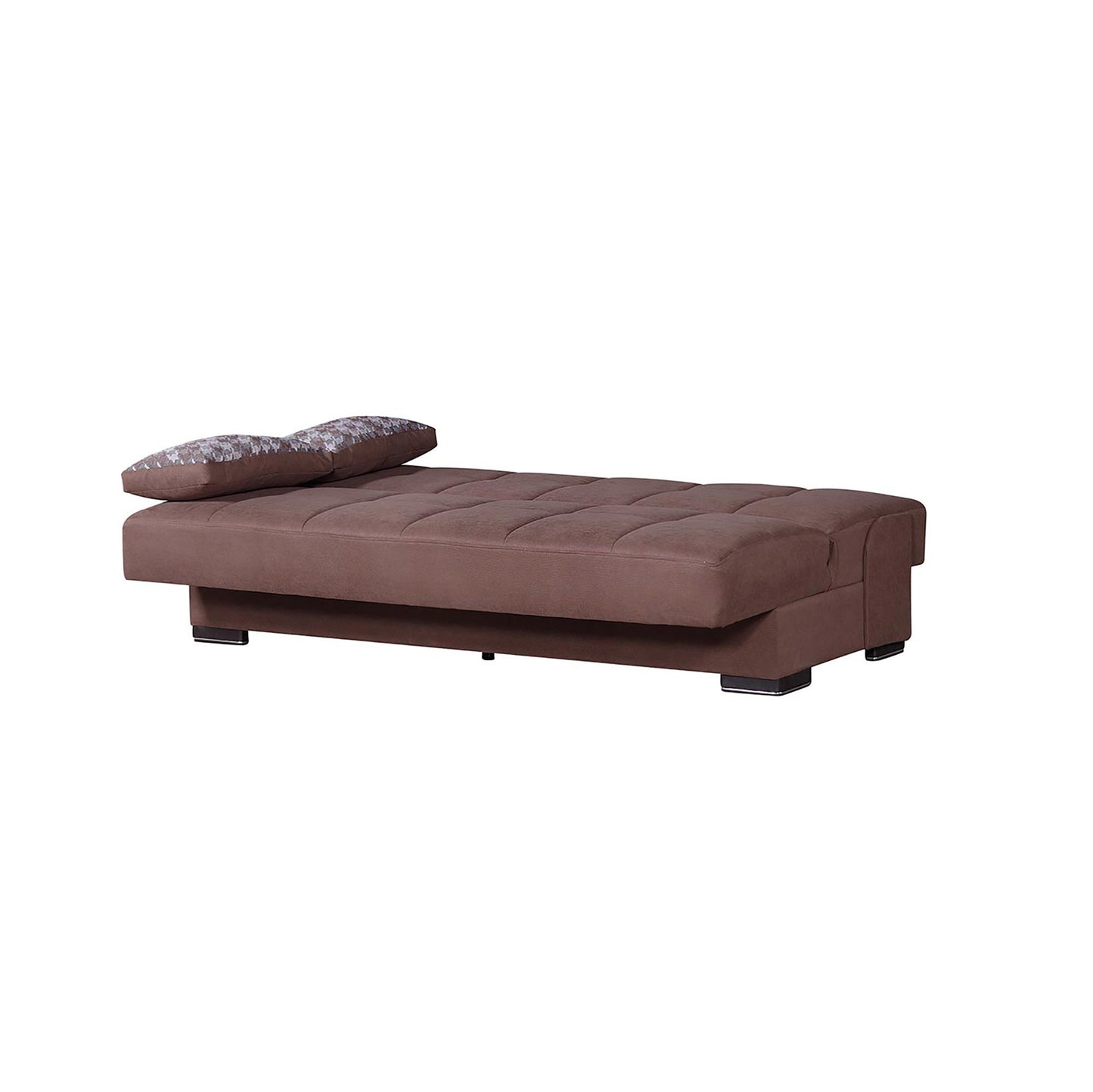 Modway Furniture 75" Brown Chenille Sleeper Sofa with Toss Pillows - Soft, Stylish, and Perfect for Modern Living Rooms - 518150-HOMEROOTS