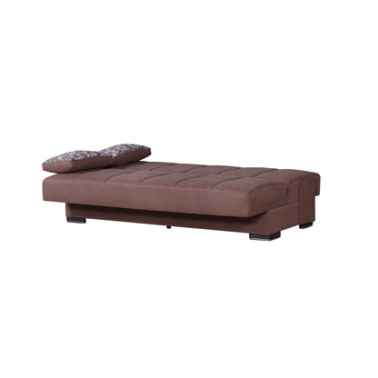 Modway Furniture 75" Brown Chenille Sleeper Sofa with Toss Pillows - Soft, Stylish, and Perfect for Modern Living Rooms - 518150-HOMEROOTS