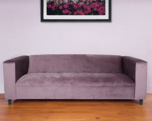 Modway Furniture 72" Lavender Velvet Sofa with Chic Black Legs - Soft, Stylish Comfort for Contemporary Living Spaces - 530475-HOMEROOTS