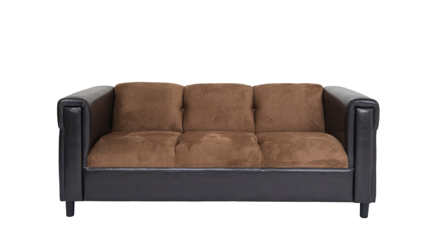 Modway Furniture 72" Brown Chenille Sofa with Black Legs - Stylish Comfort, Soft Touch, and Contemporary Design for Your Home - 530479-HOMEROOTS