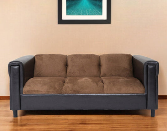 Modway Furniture 72" Brown Chenille Sofa with Black Legs - Stylish Comfort, Soft Touch, and Contemporary Design for Your Home - 530479-HOMEROOTS