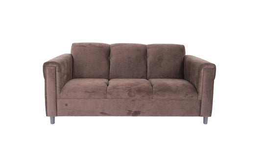 Modway Furniture 72" Luxurious Dark Brown Suede Sofa with Black Legs - Stylish Comfort & Contemporary Design for Any Room - 530480-HOMEROOTS