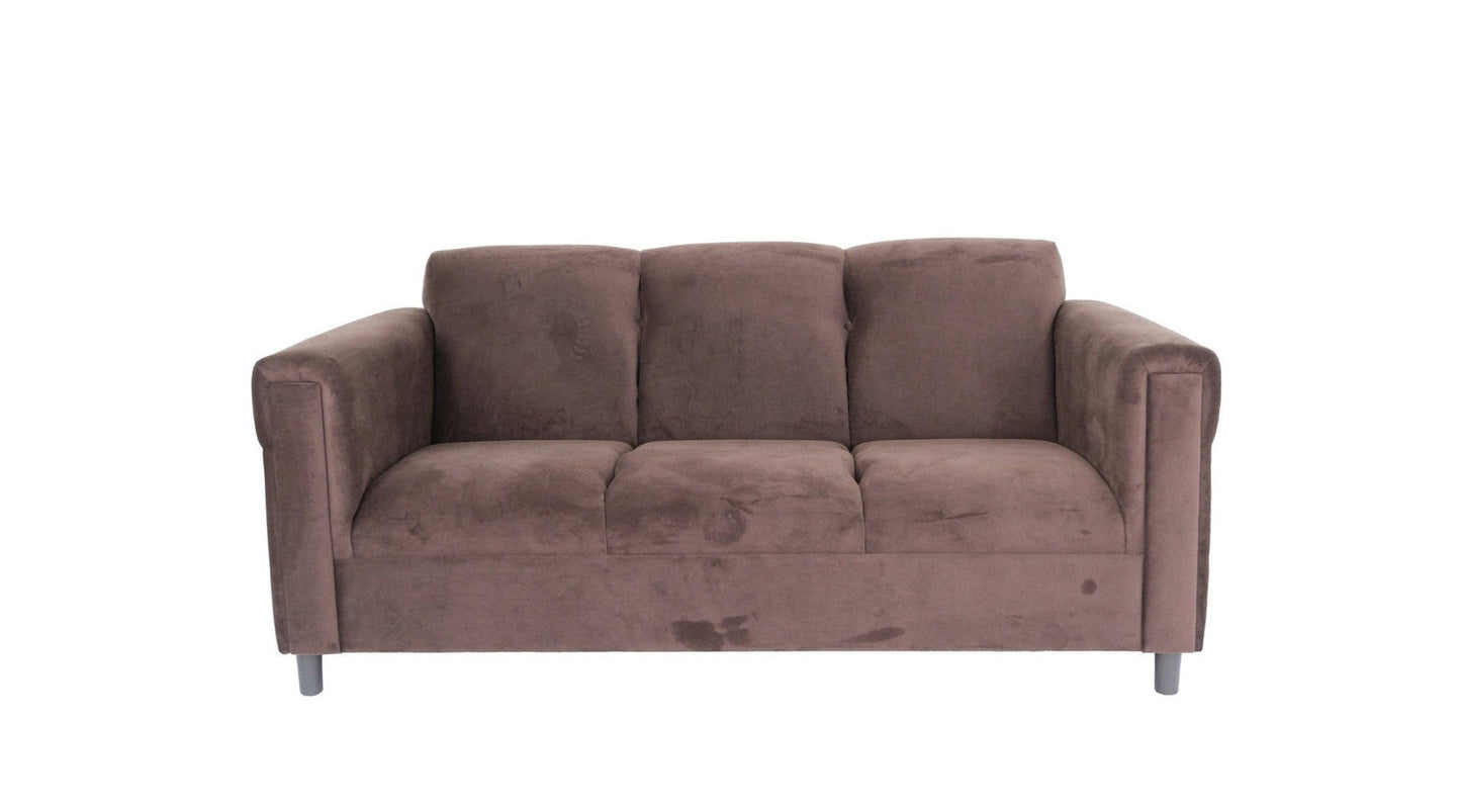 Modway Furniture 72" Luxurious Dark Brown Suede Sofa with Black Legs - Stylish Comfort & Contemporary Design for Any Room - 530480-HOMEROOTS