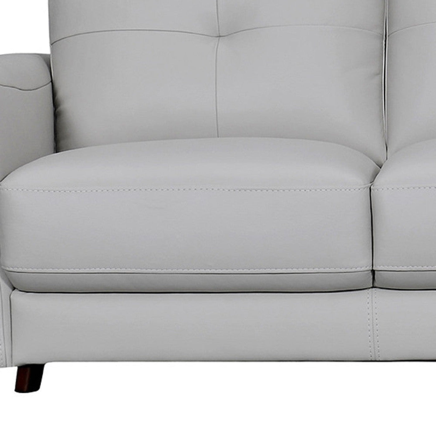 Modway Furniture 82" Luxurious Light Slate Gray Leather Sofa with Elegant Brown Legs – Stylish Comfort & Support - 546415-HOMEROOTS