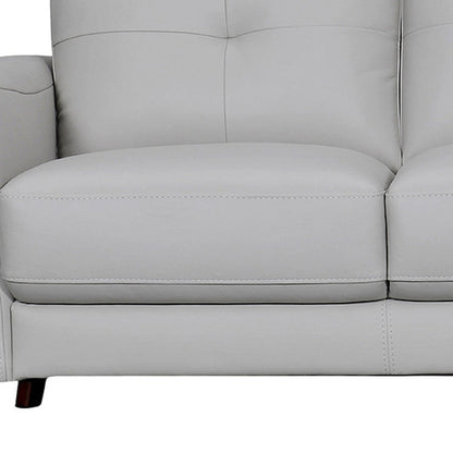 Modway Furniture 82" Luxurious Light Slate Gray Leather Sofa with Elegant Brown Legs – Stylish Comfort & Support - 546415-HOMEROOTS
