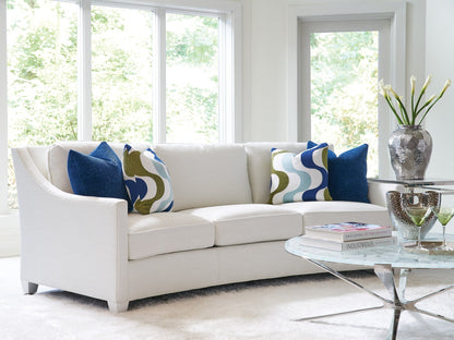 Modway Furniture Valenza Luxe Curved Sofa with Platinum Finish and Elegant Silver Accents for Modern Living Spaces