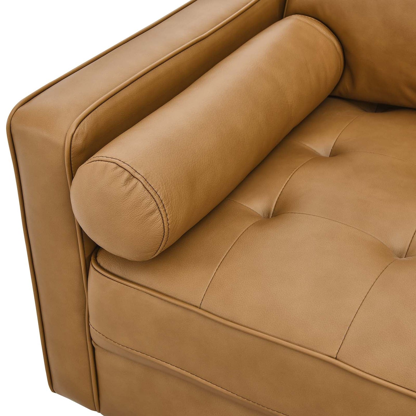 Modway Furniture Valour 88" Leather Sofa - Mid-Century Modern Design with Comfortable Tufted Style and Easy Assembly