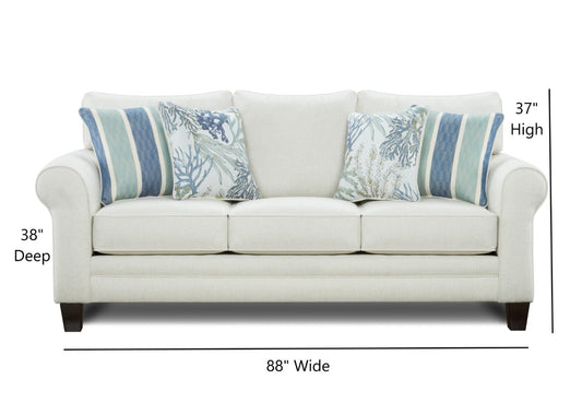 Modway Furniture 1144 Transitional Sleep Sofa - Coastal Style with Reversible Cushions & Stain-Resistant Fabric - 1144 Grande Glacier Sleeper