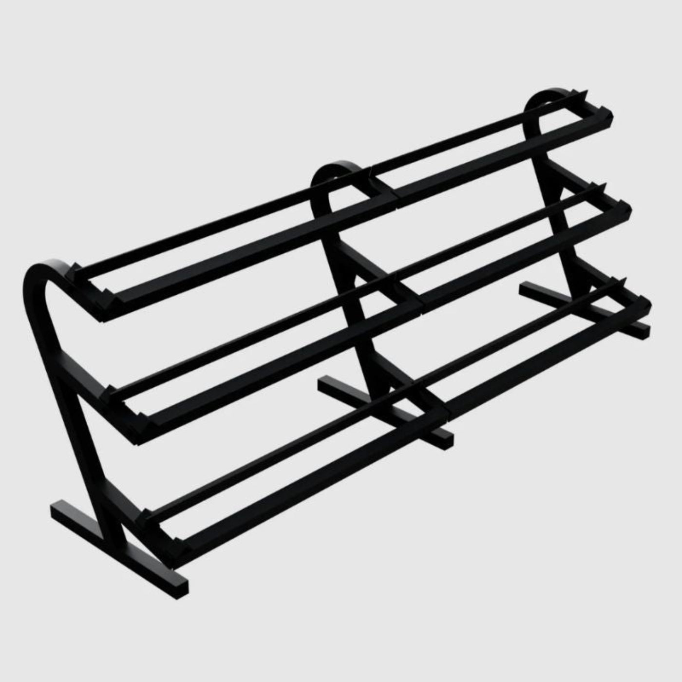 TROY VTX TDR-3 3-Tier Rail Dumbbell Rack w/o Saddles - TDR-3