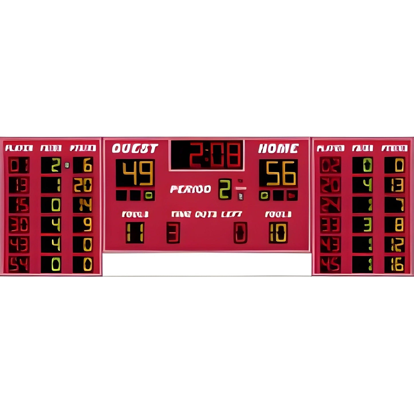 Electro-Mech Basketball/Volleyball Scoreboard With 6-Player Stat Panels - LX2556