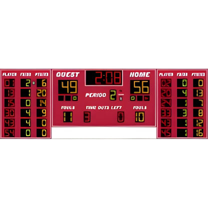 Electro-Mech Basketball/Volleyball Scoreboard With 6-Player Stat Panels - LX2556